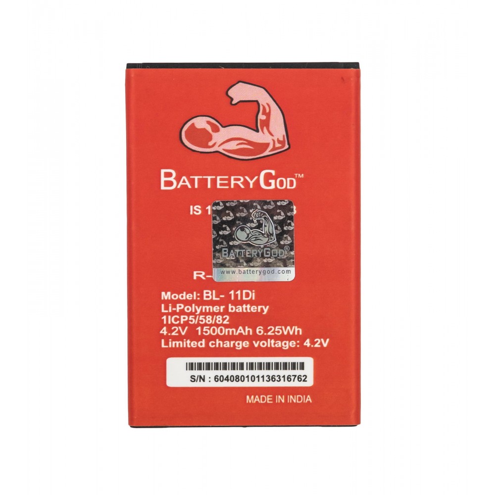 BATTERYGOD Full Capacity Proper 1500 mAh Battery For Itel  It6130 /11DI /BL-11Di /BL11di