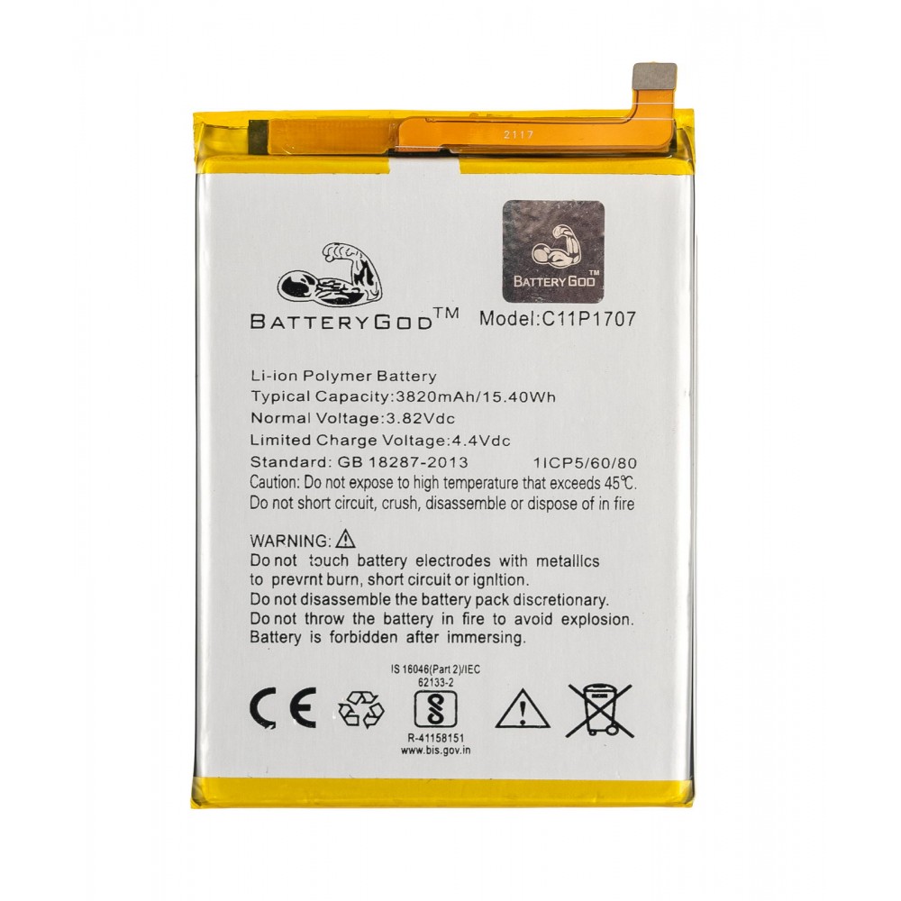 BATTERYGOD Full Capacity Proper 3820 mAh C11P1707 Battery For Zenfone Max M1