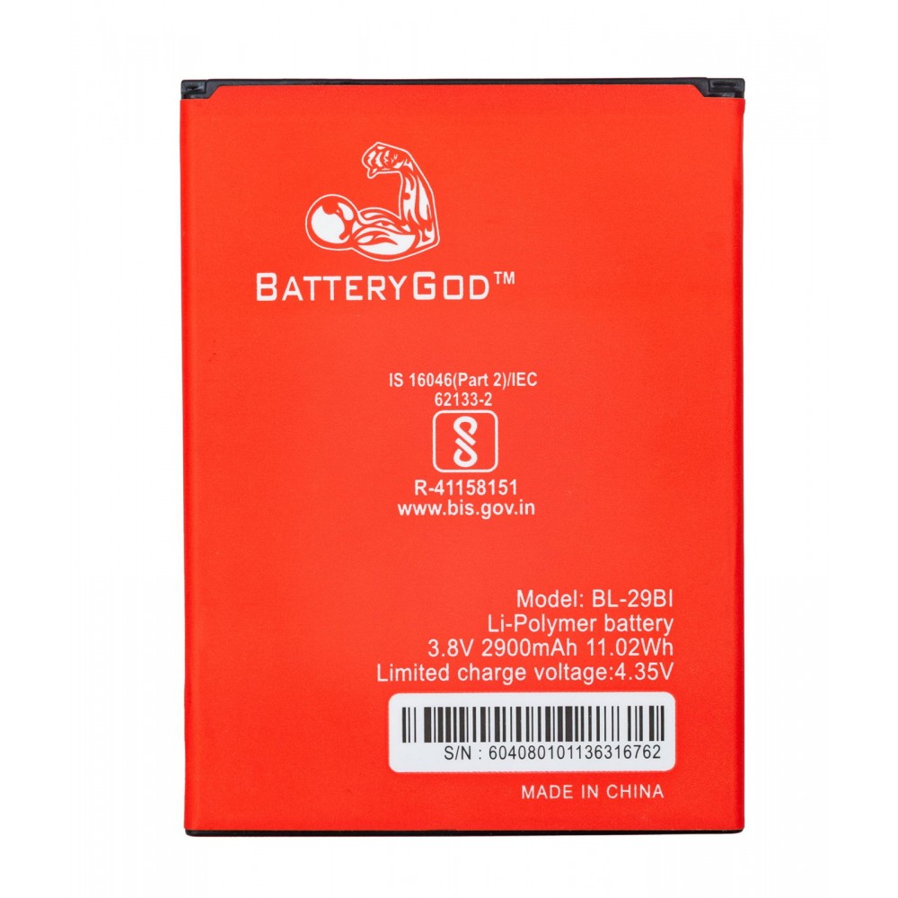 BATTERYGOD Full Capacity Proper 2900 mAh Battery for Itel / A55 / S15 / BL-29BI / BL29BI