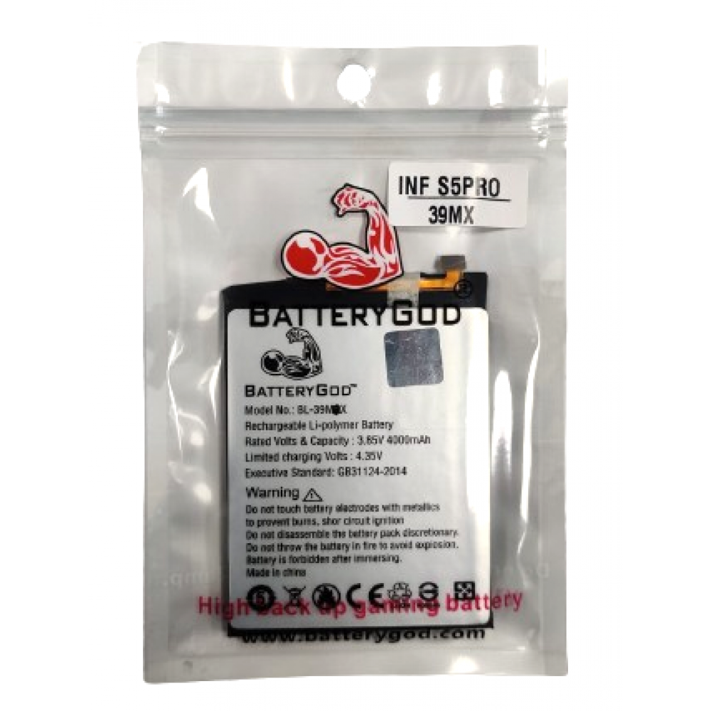  BATTERYGOD Full Capacity Proper 4000 mAh  Battery for Infinix S5Pro / X660 / X660C / X660B / BL-39MX / bl-39mx