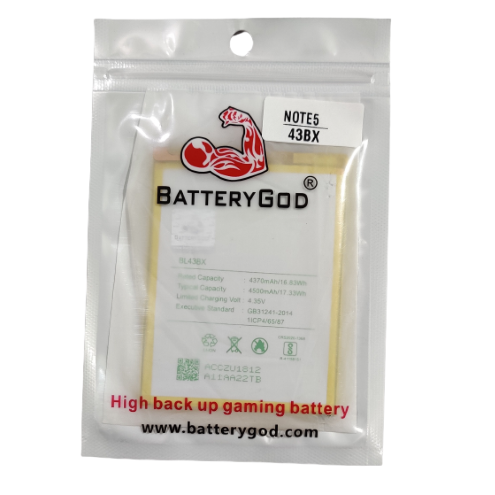 BATTERYGOD Full Capacity Proper 4500 mAh Battery For Infnix  Note5 / BL-43BX / BL43BX / BL 43BX