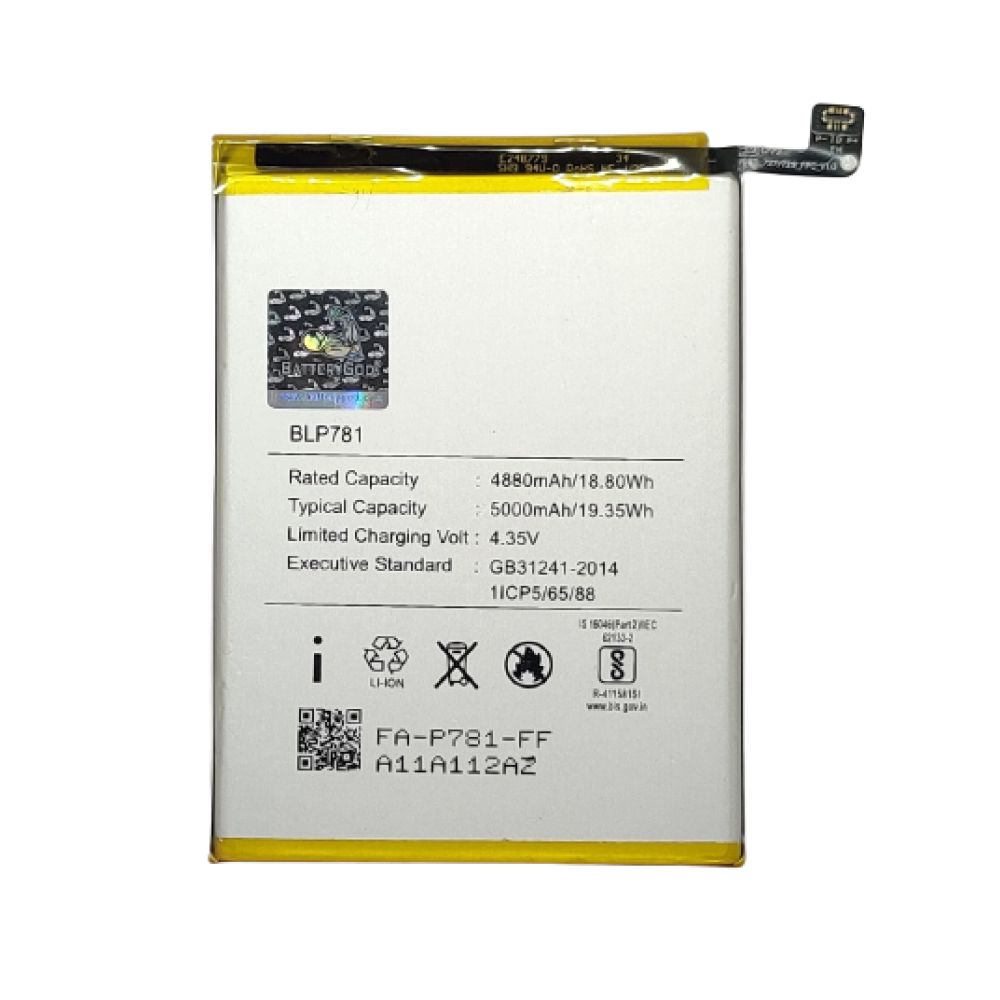 BATTERYGOD Full Capacity Proper 5000 mAh  Battery for Oppo  A52 / CPH2061 / CPH2069 / PADM00 / PDAM10 / BLP-781 /  BLP781