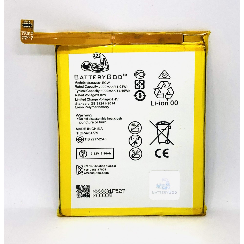 BATTERYGOD Full Capacity Proper 3000 mAh Battery For Huawei Honor 9 Lite / 7 Lite / 7Lite / 8 / 8Lite / 9Lite / 9N / P8 lite 2017 / P9 / P9 Lite / P10 Lite / 8 Youth / 5C / P20 Lite / HB366481ECW
