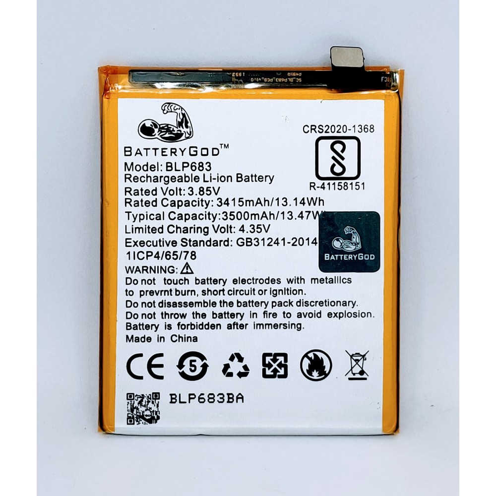 BATTERYGOD Full Capacity Proper 3415 mAh Battery for Realme 2 Pro / BLP683 / BLP-683