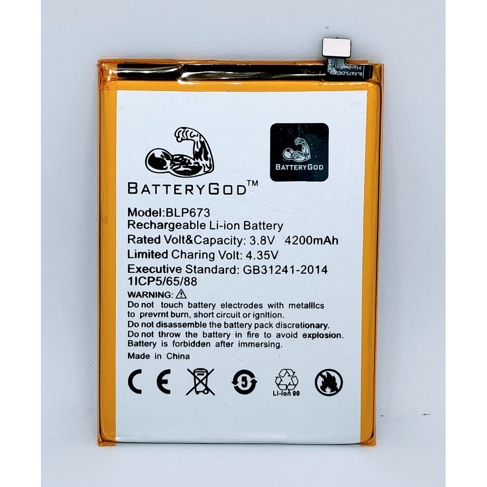 BATTERYGOD Full Capacity Proper 4100 mAh Battery for Oppo A3S / A5 / A5S / A7 / Realme 2 / Realme C1 / BLP-673 / BLP673