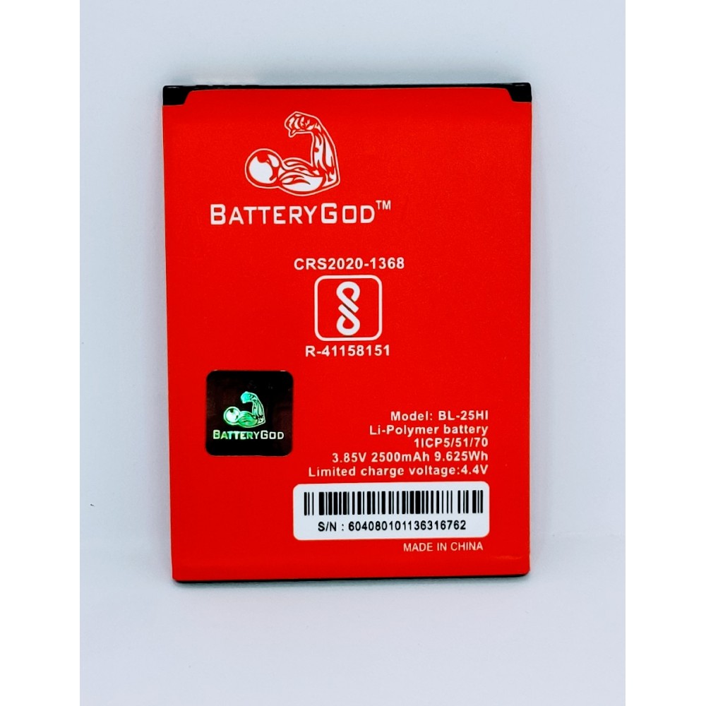 BATTERYGOD Full Capacity Proper 2500 mAh Mobile Battery for Itel it-1520 / it1520 / BL-25Hi / bl25hi 