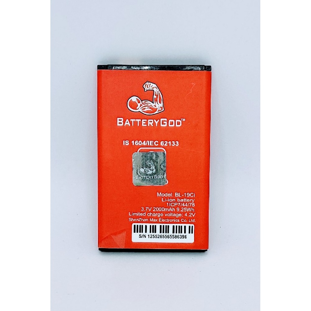 BATTERYGOD Full Capacity Proper 2000 mah Mobile Battery for Itel 5232 / 5233 / 7100 / 5040 / 19ci / BL-19CI / BL19ci