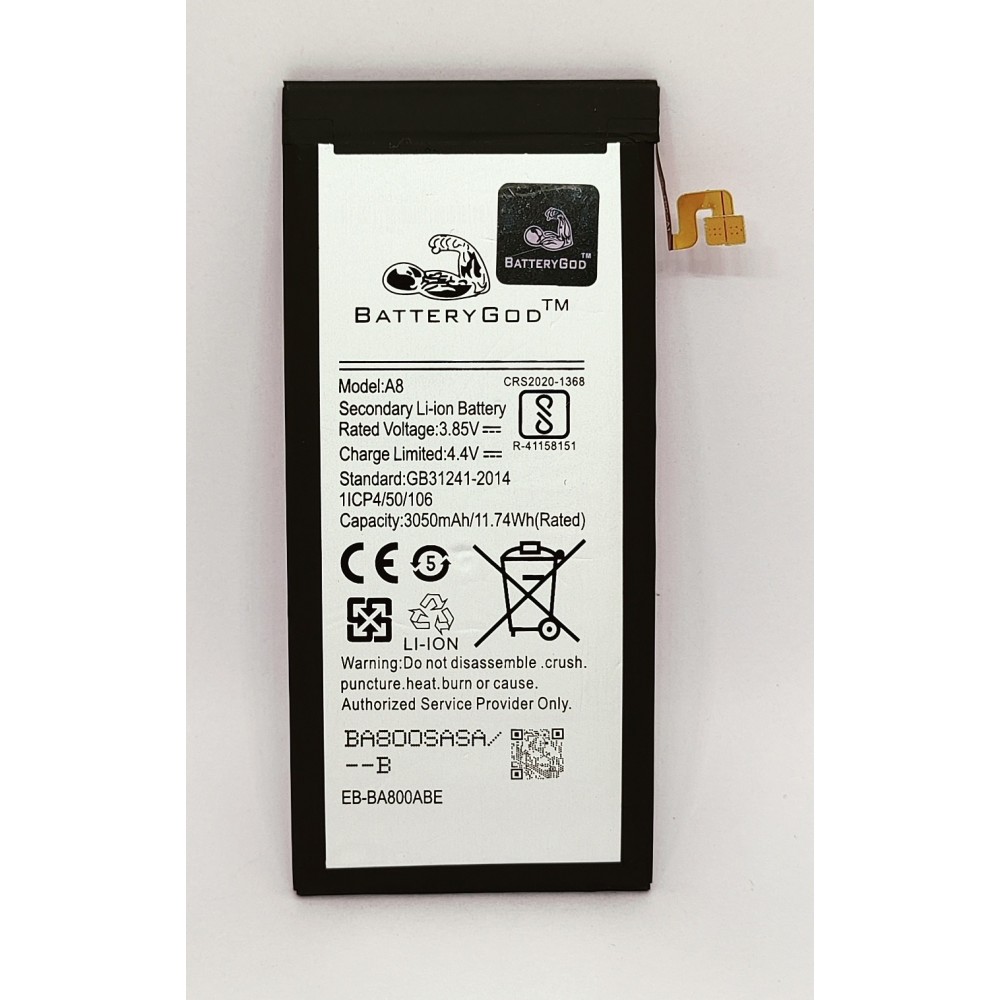 BATTERYGOD Full Capacity Proper 3050 mAh Mobile Battery For Samsung Galaxy A8 / EB-BA800ABE