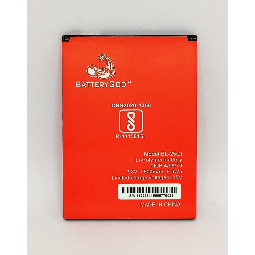 BATTERYGOD Full Capacity Proper 2500 mAh Battery For ITEL 1518 / It1518 / BL25GI / BL-25GI