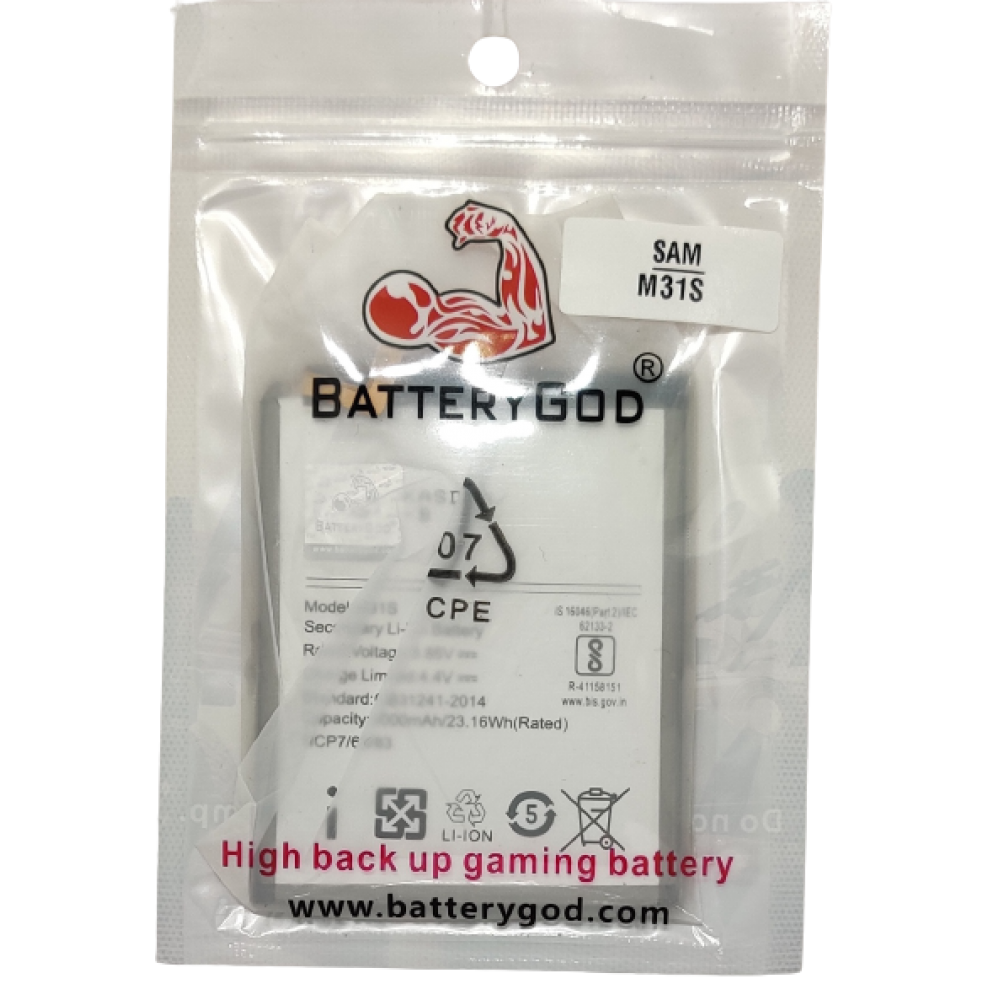 BATTERYGOD Full Capacity Proper 6000 mAh Battery For Samsung Galaxy EB-BM317ABY (M31S) / M31S