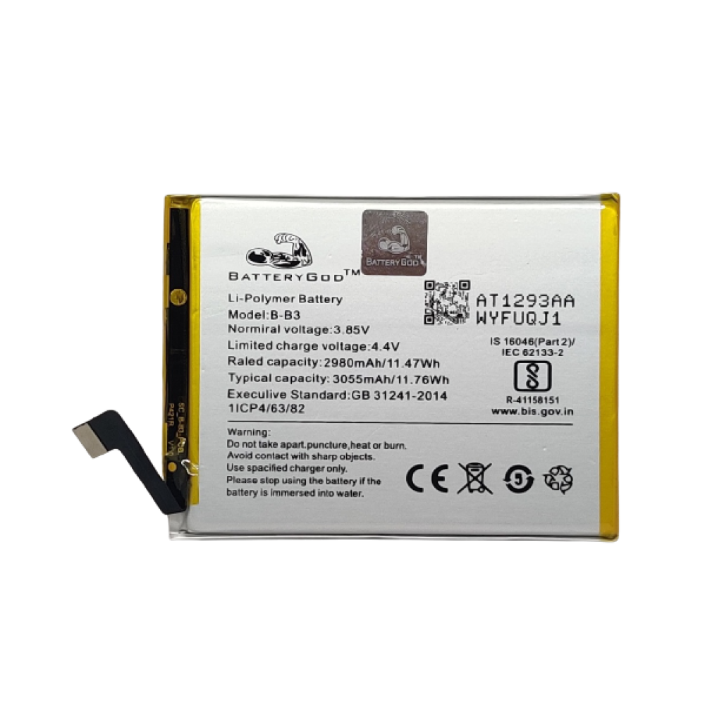 BATTERYGOD Full Capacity Proper 3055 mAh Battery For Vivo X9 / X9 Plus /  B-B3 / BB3