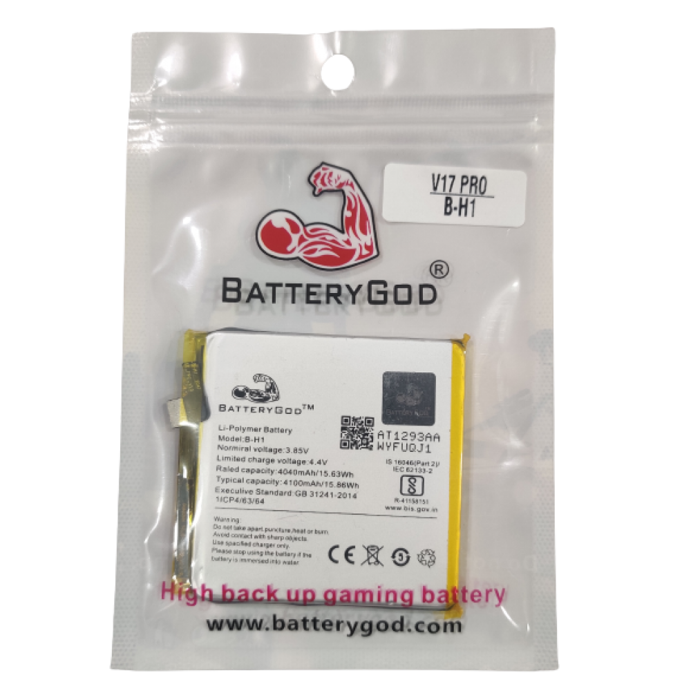 BATTERYGOD Full Capacity Proper 4100 mAh Battery For Vivo V17 Pro / B-H1 / BH1 / B H1