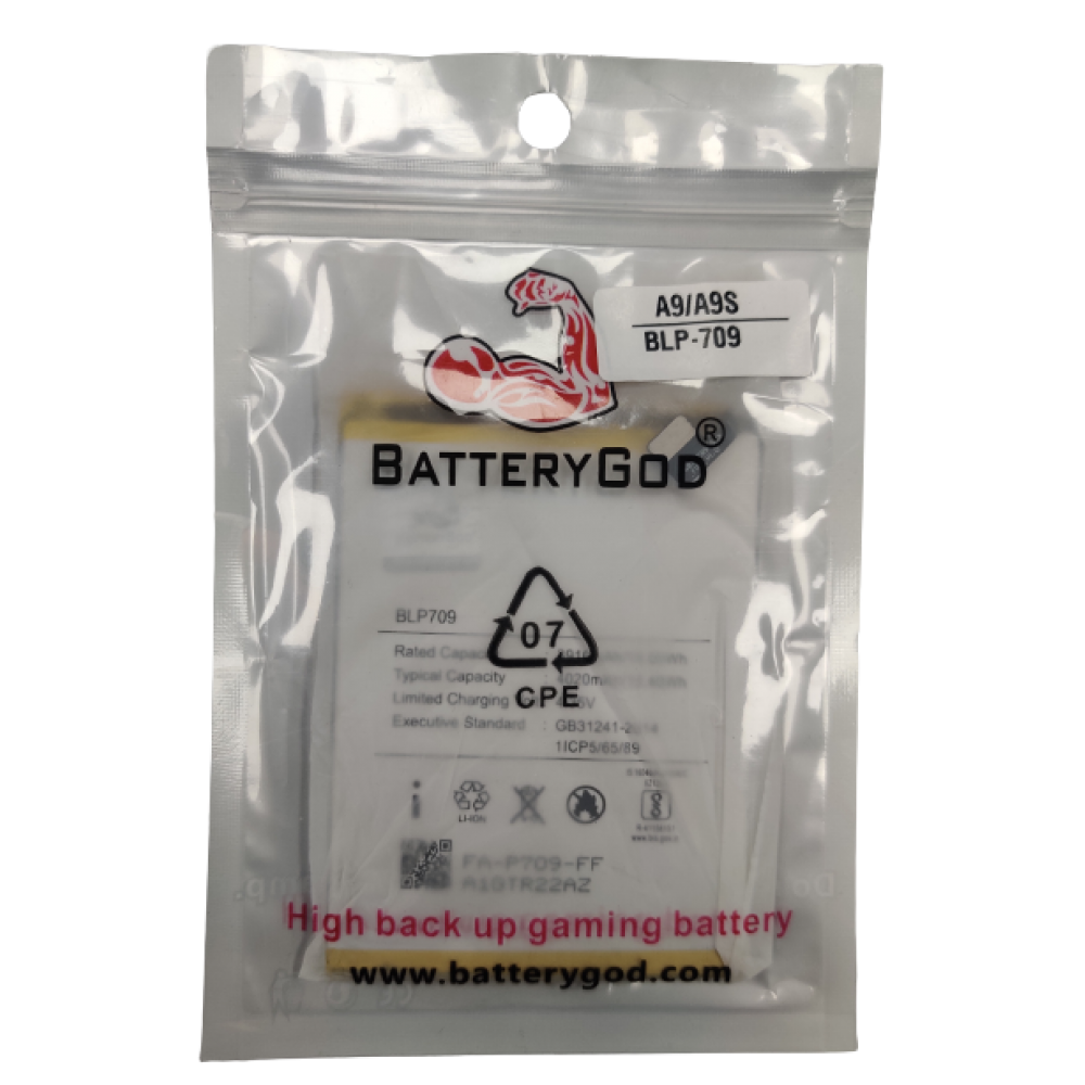 BATTERYGOD Full Capacity Proper 4020 mAh  Battery for Oppo A9 / A9S / BLP-709 / BLP709 / BLP 709