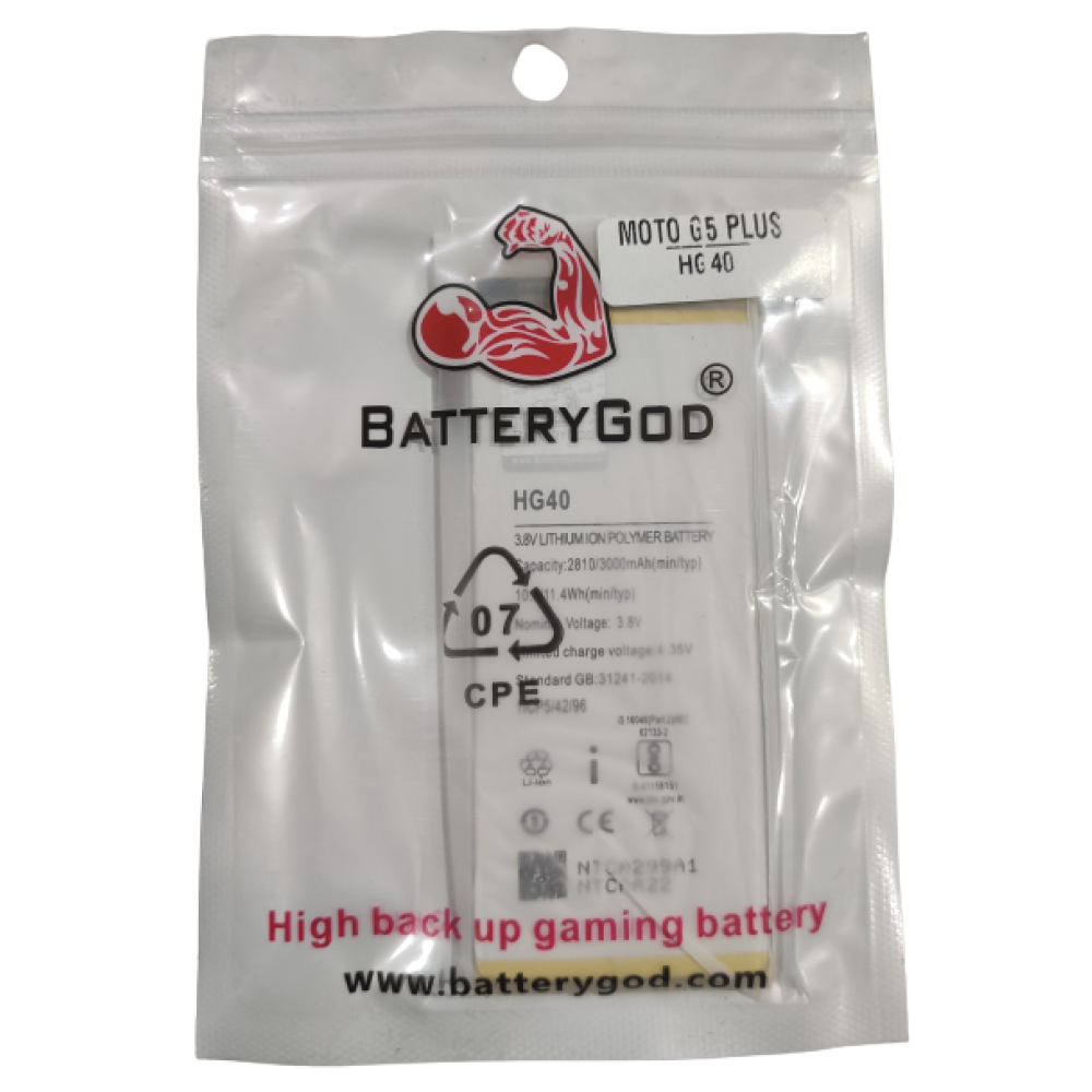 BATTERYGOD Full Capacity Proper 3000 mAh Battery For Motorola  G5 Plus HG40 