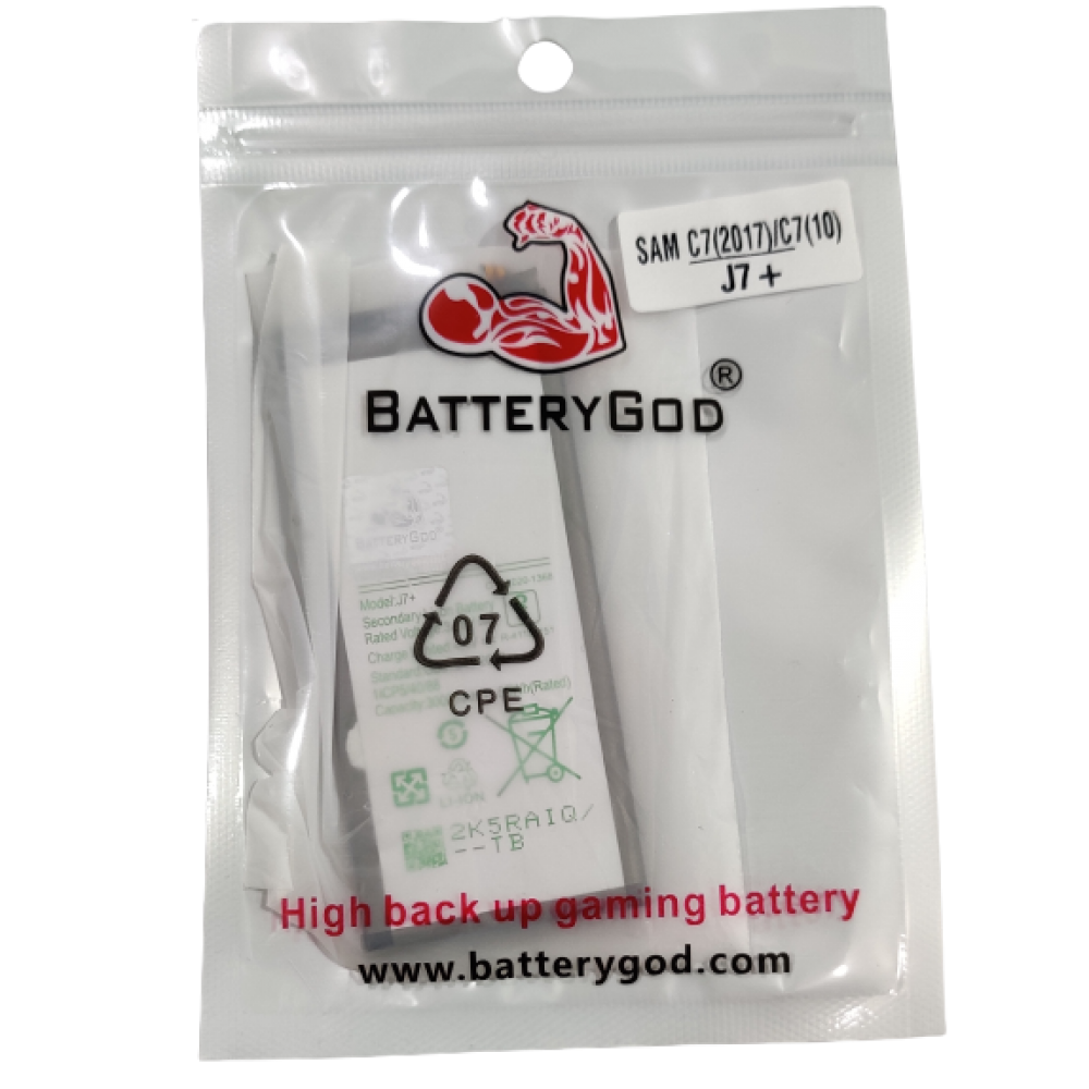 BATTERYGOD Full Capacity Proper 3000 mAh Battery For Samsung Galaxy C7(2017) / C7(10) / J7+ / J7 plus / EB-BJ731ABE 