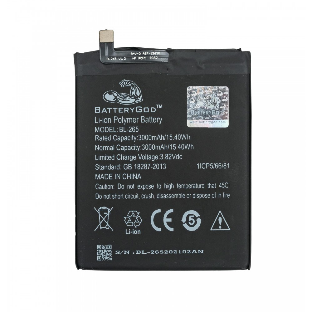 BATTERYGOD Full Capacity Proper 3000 mAh Battery For Motorola Moto M / BL-265 / BL265