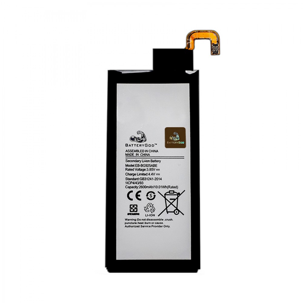 BATTERYGOD Full Capacity Proper 2600 mAh Compatible Battery for Samsung Galaxy S6 Edge / SM-G925I / EB-BG925ABE